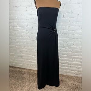 Talbots Strapless Black Column Dress Rhinestone Detail Women’s Size 12